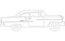 Arquivo Vetor DXF Carro Clássico Chevy Bel Air 1955