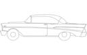 1957 Chevy Classic Car Vector Silhouette DXF File