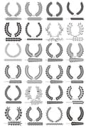 24 Classic Laurel Wreath Vector Set for Laser Cutting