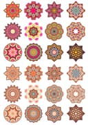 Colección de 24 Ornamentos de Mandala Decorativos Archivo Vectorial