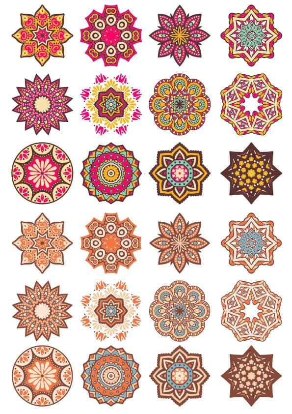 24 Decorative Mandala Ornaments Collection Vector File