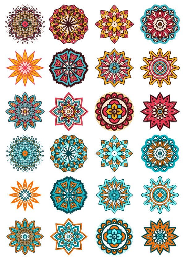 24 Decorative Mandala Ornaments Vector Set - Free SVG Files