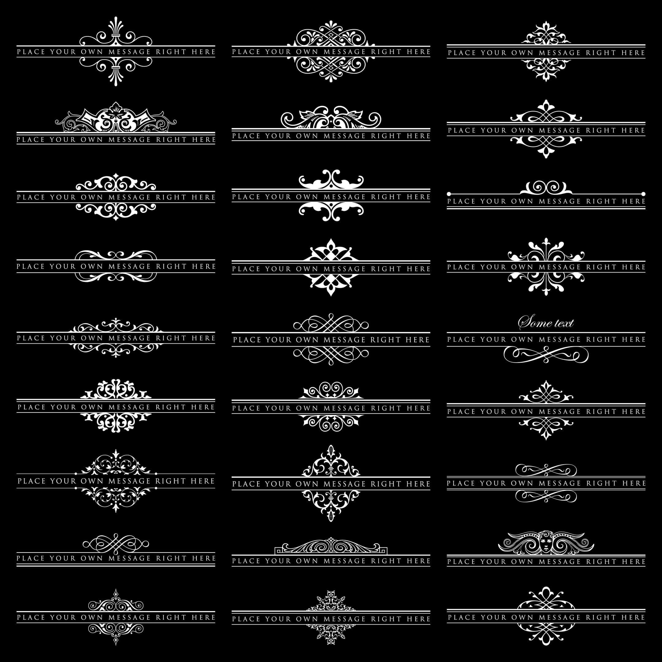 27 Ornate Decorative Dividers and Text Frames Vector Set