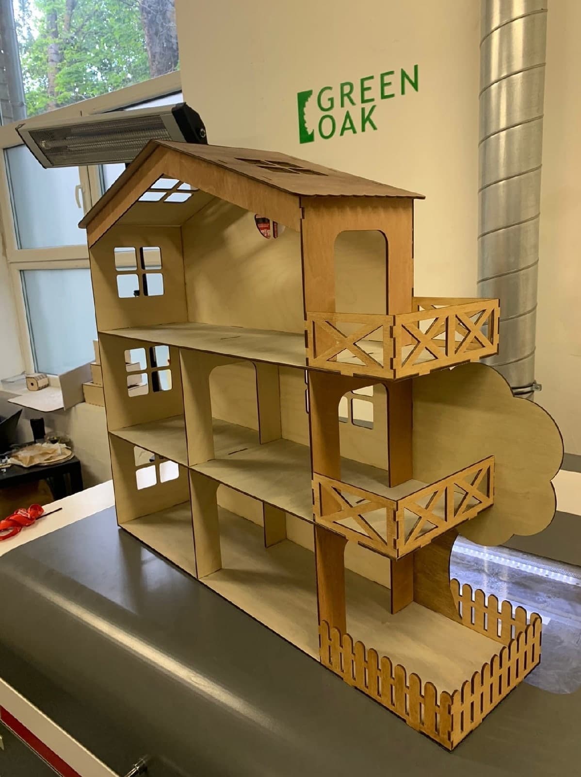 3-Story Wooden Dollhouse Laser Cut Project Vector File