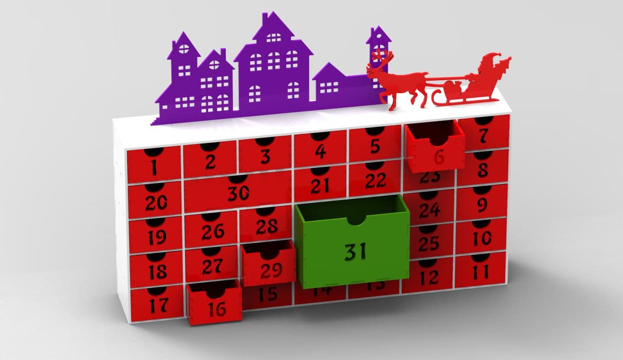31-Day Christmas Advent Calendar Laser Cut Vector File