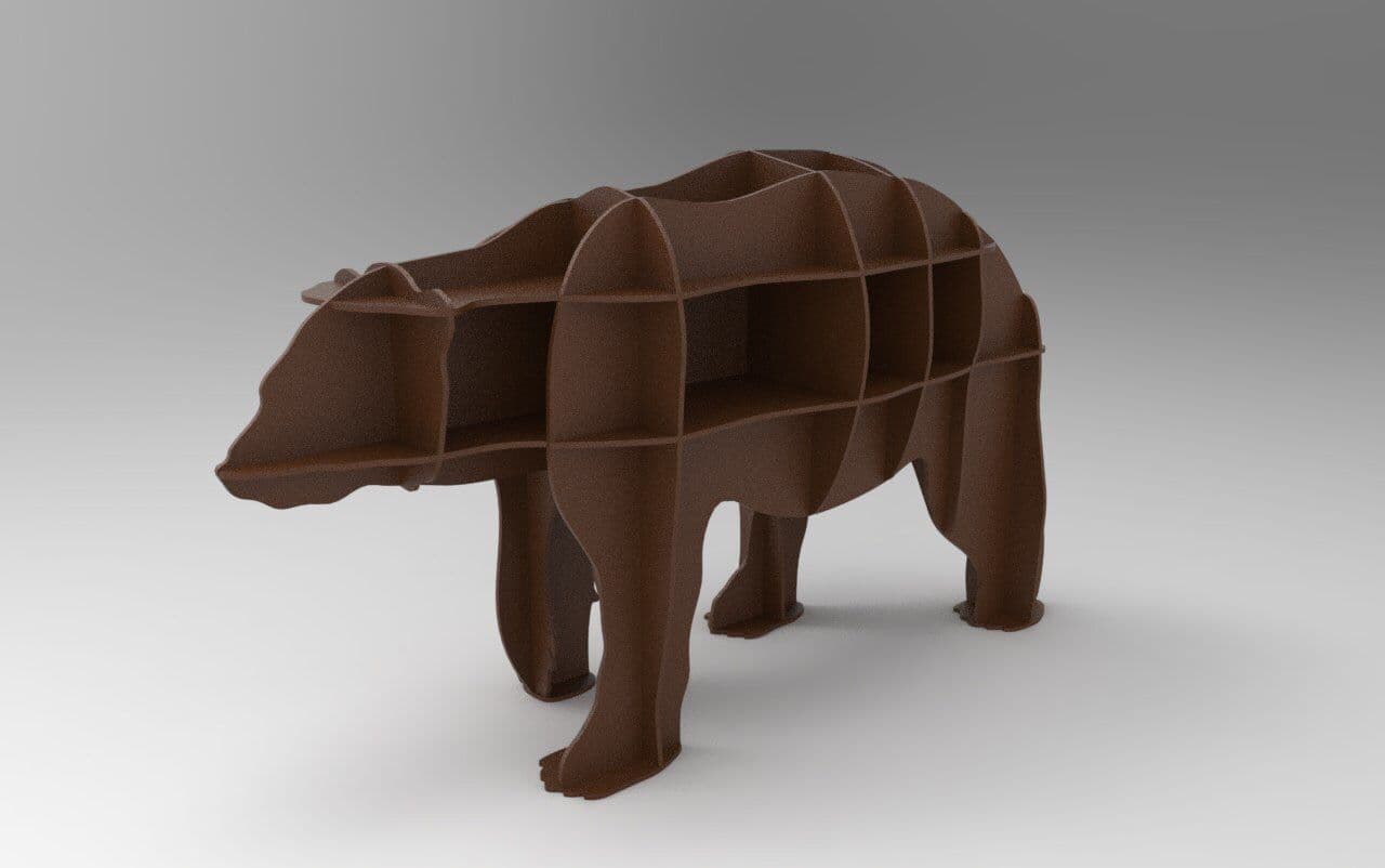 Modelo 3D de Estante de Oso para Corte Láser (DXF, DWG)