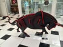 3D Bull Sculpture Wooden Puzzle Laser Cut Vector DXF File