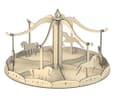 3D Carousel Mechanical Model Laser Cut Template Vector File