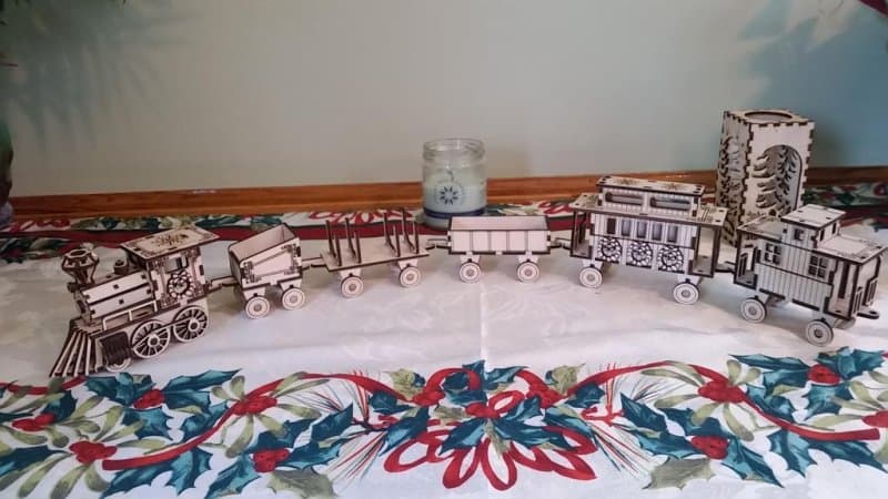 3D Christmas Train Laser Cut Model SVG Vector File
