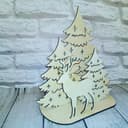 Arquivo de Corte a Laser Árvore de Natal e Rena 3D (SVG/DXF/CDR)