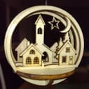 Archivo Vectorial SVG de Adorno Navideño Pueblo 3D para Corte Láser