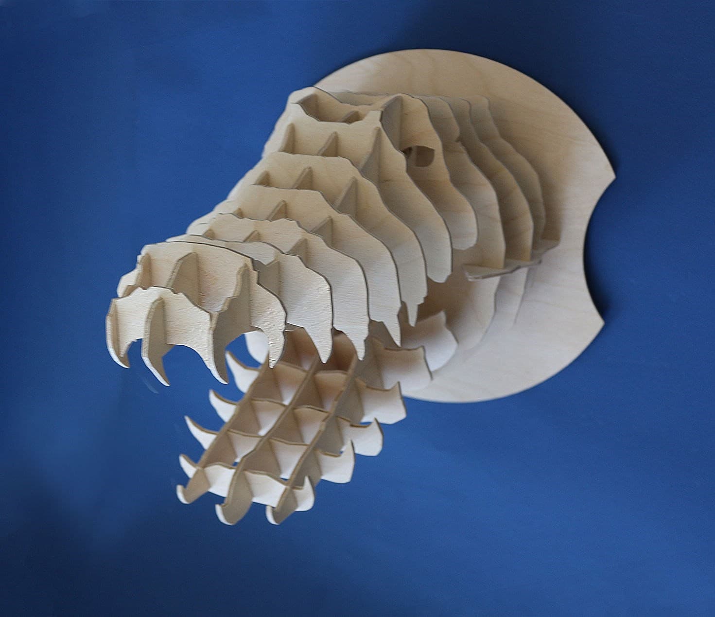 3D Crocodile Head Wall Mount Vector File for Laser Cutting