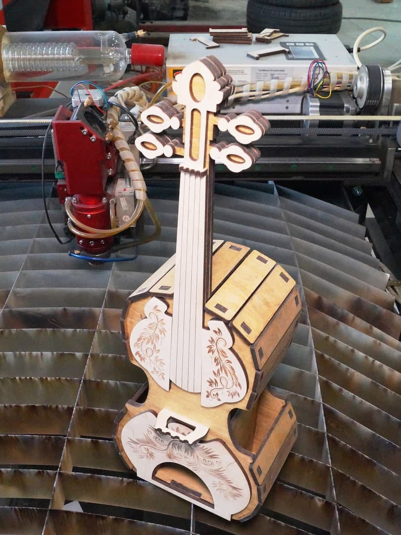 3D Decorative Violin Laser Cut Model DXF File