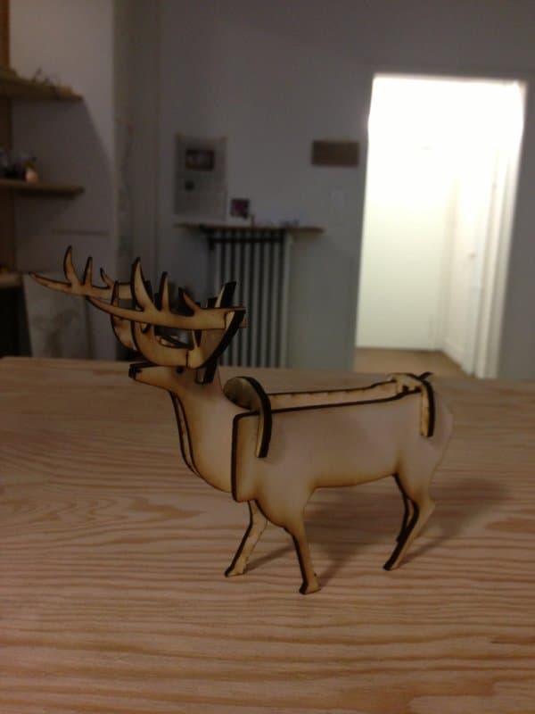 3D Deer Stag Laser Cut Model DXF Vector File