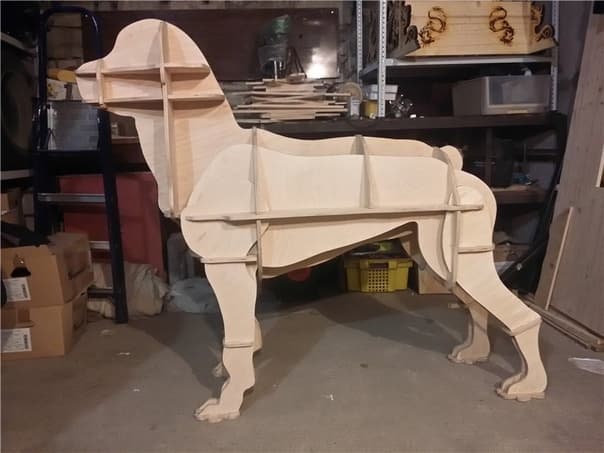 3D Dog Sculpture Laser Cut Pattern Free Vector File