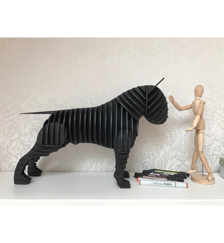 Plano Vectorial de Escultura de Perro 3D para Láser (CDR)