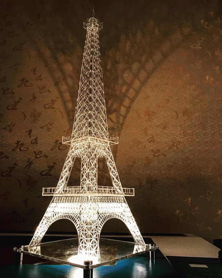 3D Eiffel Tower Laser Cut Model Vector Plan