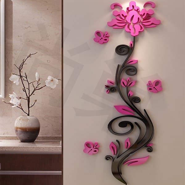 3D Floral Wall Art Laser Cut Template Free Vector File