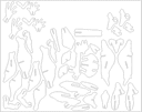 3D Frog Animal Puzzle Laser Cut Vector File (DXF)