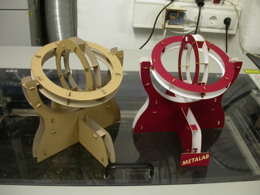 3D Gyroscope Gimbal Model Laser Cut DXF File