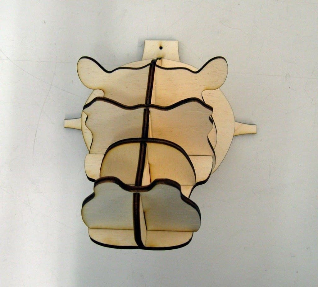 3D Hippo Head Wall Decor Laser Cut Vector File