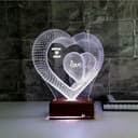 Archivo Vectorial de Lámpara 3D de Corazón para Corte Láser
