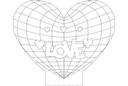 Luminária 3D Ilusão de Óptica Coração Love Vetor DXF