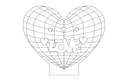 Plantilla Vectorial de Lámpara LED 3D Corazón de Amor DXF