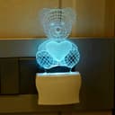 3D Illusion Teddy Bear Night Light Vector File for Laser Cutting
