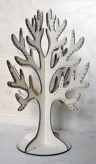 3D Laser Cut Jewelry Tree Stand Vector File