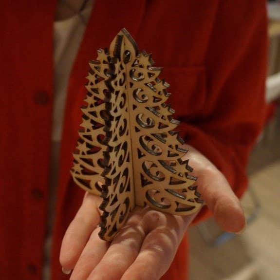3D Laser Cut Ornamental Christmas Tree Vector File