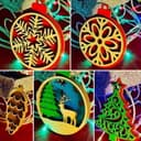 Archivos Vectoriales para Corte Láser de Adornos Navideños 3D en Capas