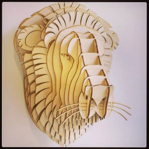3D Layered Lion Head Wall Art Laser Cut Vector Plan