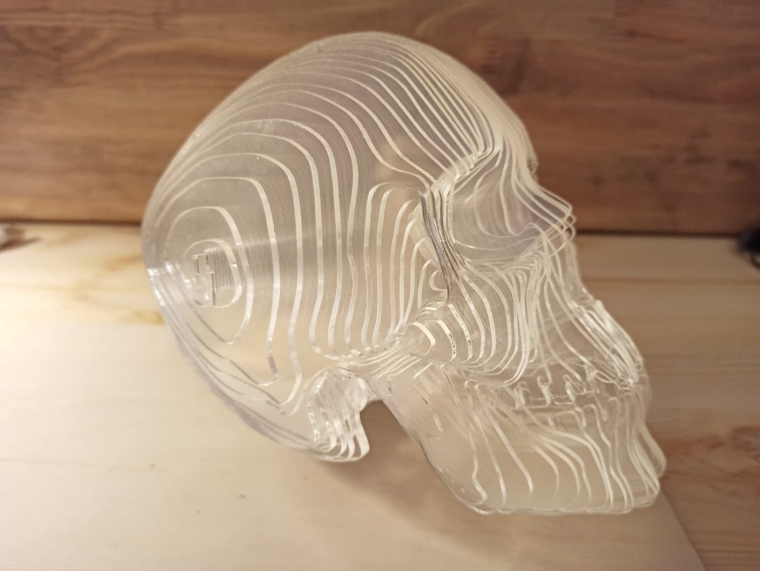 Modelo de Calavera 3D en Capas para Corte Láser - Archivo Vectorial
