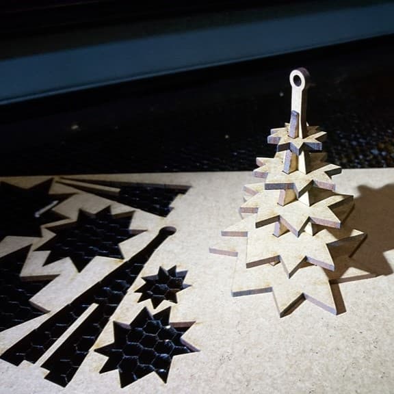 3D Layered Star Christmas Tree Ornament Laser Cut File