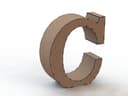 Projeto de Letra C 3D para Corte a Laser, Vetor Grátis