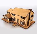 Rompecabezas 3D Casa Familiar en Miniatura Vector para Corte Láser (CDR)