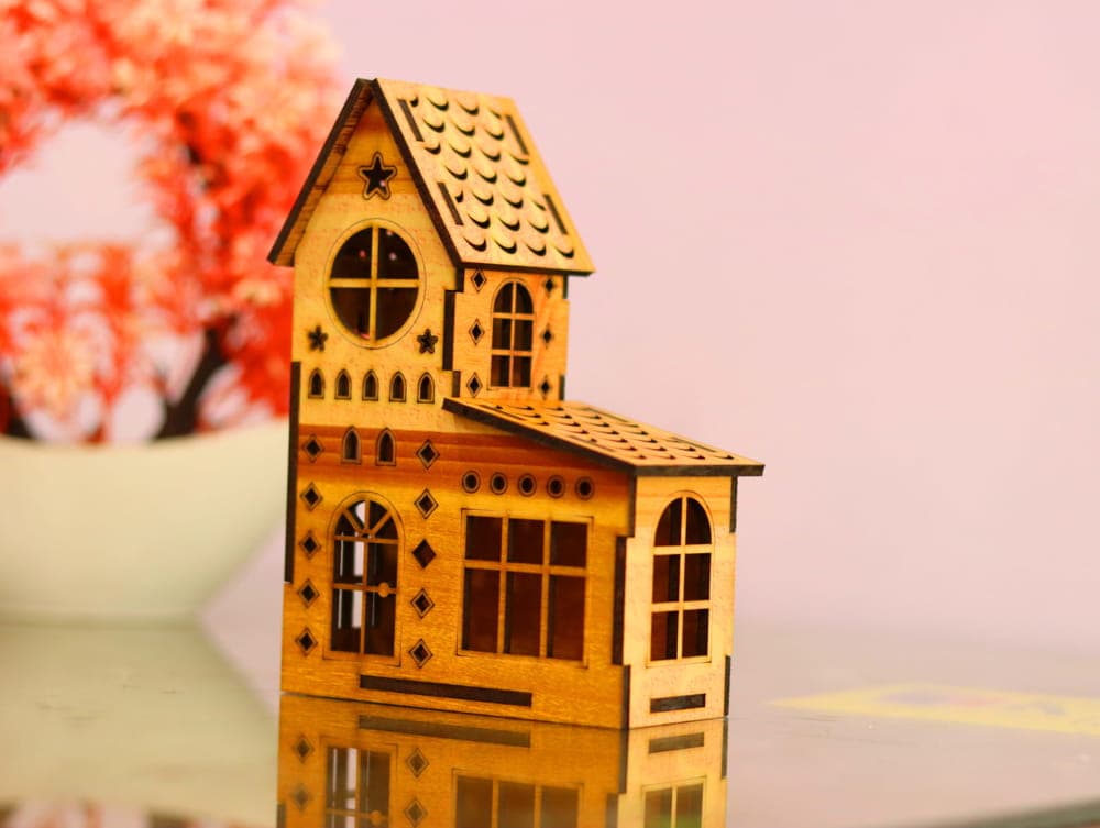 3D Miniature Laser Cut House Model SVG Vector File