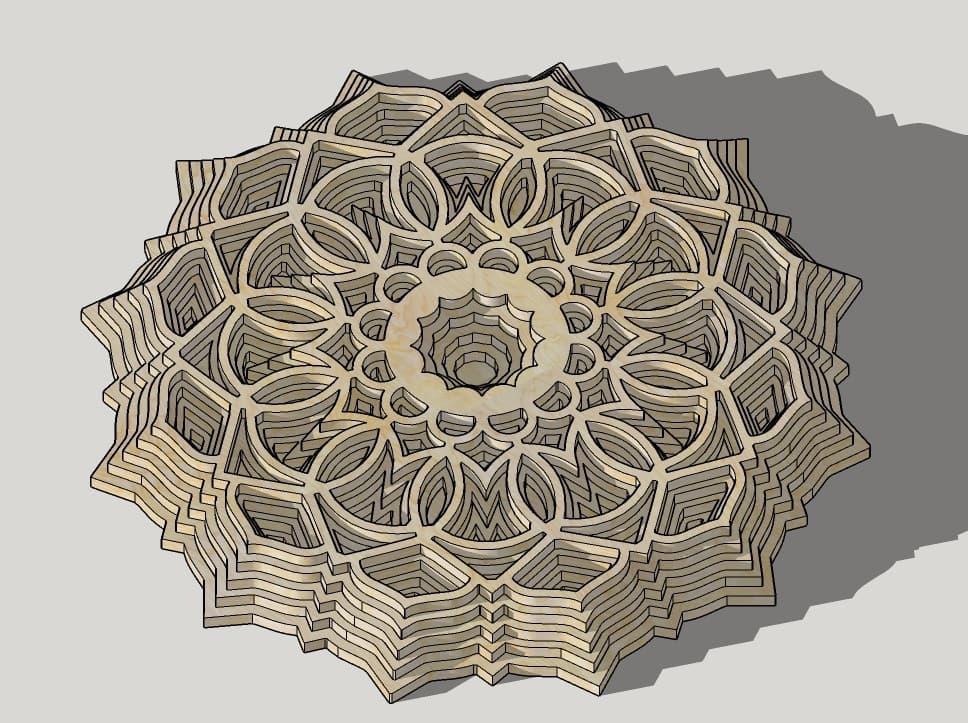 3D Multilayer Mandala Wall Art Laser Cut File Vector
