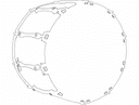 3D Musical Drum Vector Design for Laser Cutting DXF