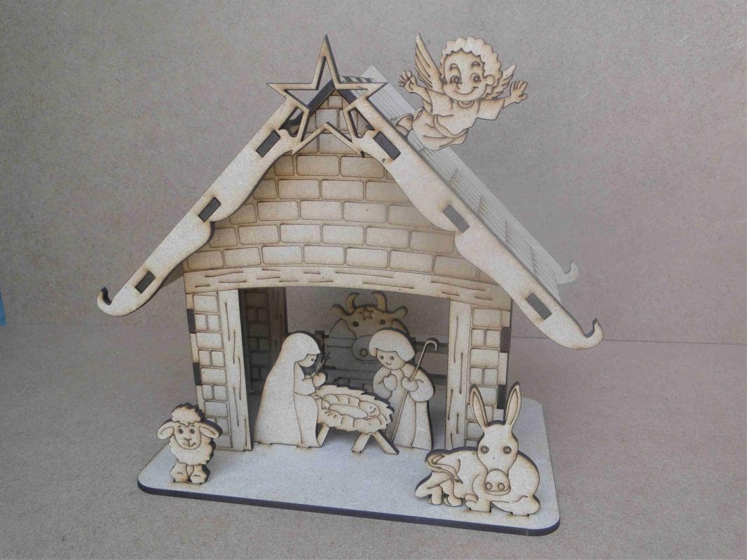 3D Nativity Scene Laser Cut Project SVG Vector File