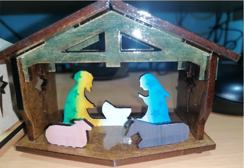 3D Nativity Scene Stable Laser Cut Vector File SVG
