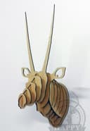 3D Oryx Animal Head Laser Cut Pattern DXF Vector File