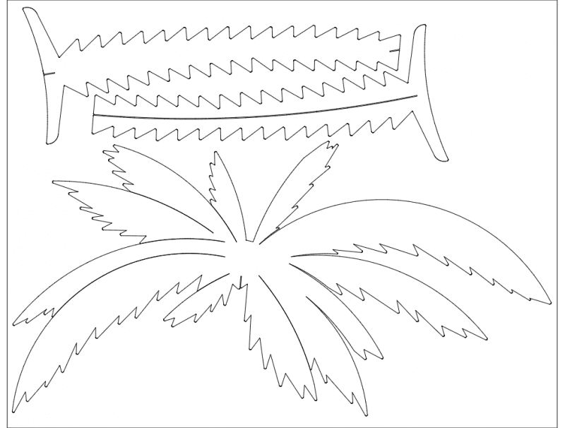 3D Palm Tree Laser Cut Vector Model DXF File