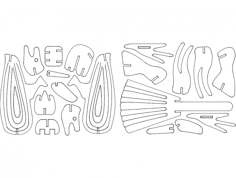 3D Pelican Bird Puzzle Vector Plan for Laser Cutting DXF