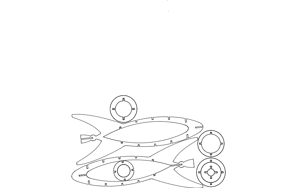 3D Rocket Ship Puzzle Vector File for Laser Cutting (DXF)