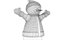 3D Snowman Character DXF Vector for Laser Cutting