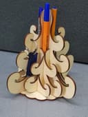 3D Swirl Tree Desk Organizer Vector File for Laser Cutting