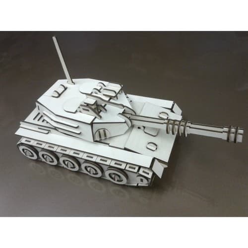 3D Tank Puzzle Laser Cut Vector Plan DXF File