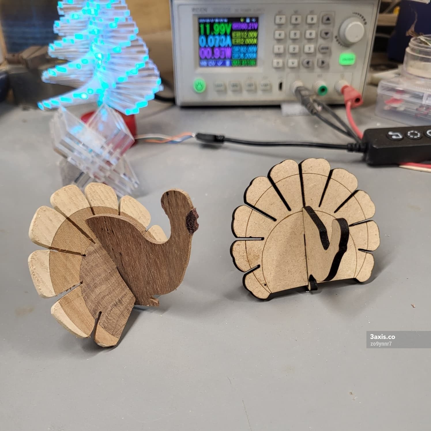 3D Thanksgiving Turkey Laser Cut Decoration SVG Vector File